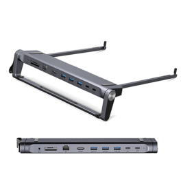 Portable Laptop Stand with 9-in-1 Docking Station (Chocolate Bar Design)